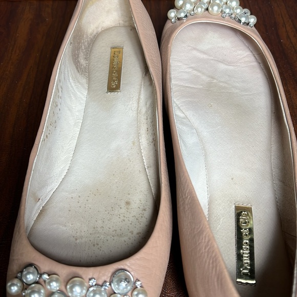 Louise & Cie Lo-Arella Tan Flats Pearl Cluster@Toe 11 M US - Picture 5 of 8